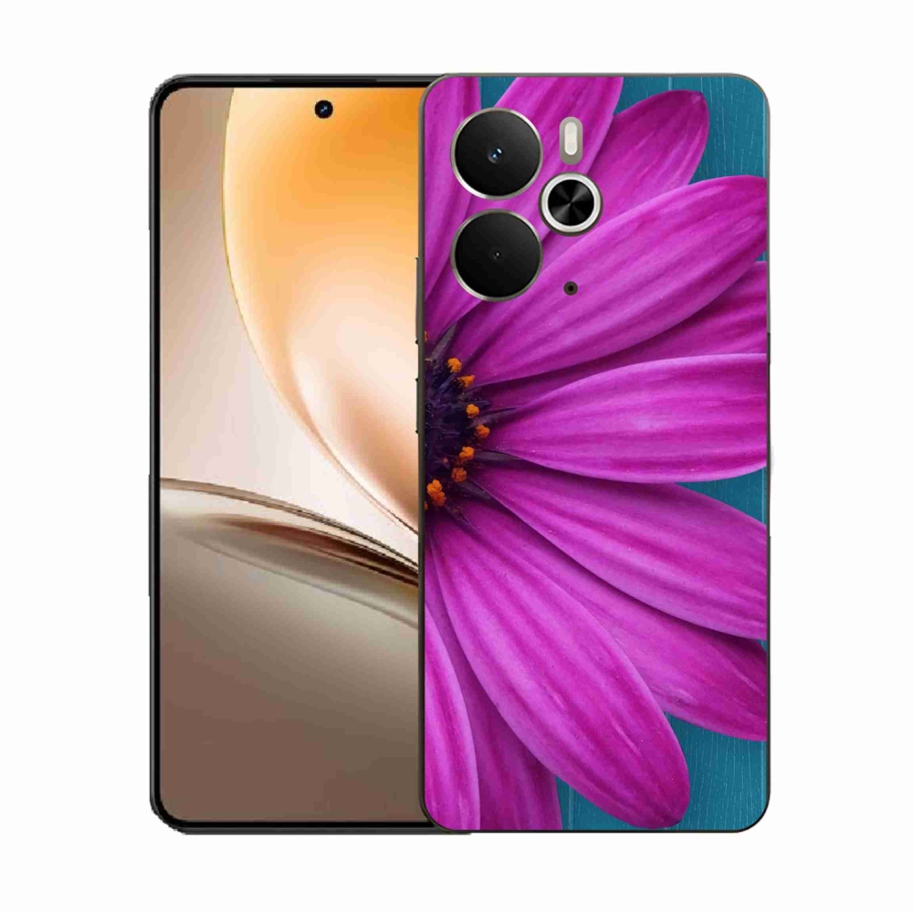 Gelový kryt mmCase na Realme 14 5G - fialová kopretina