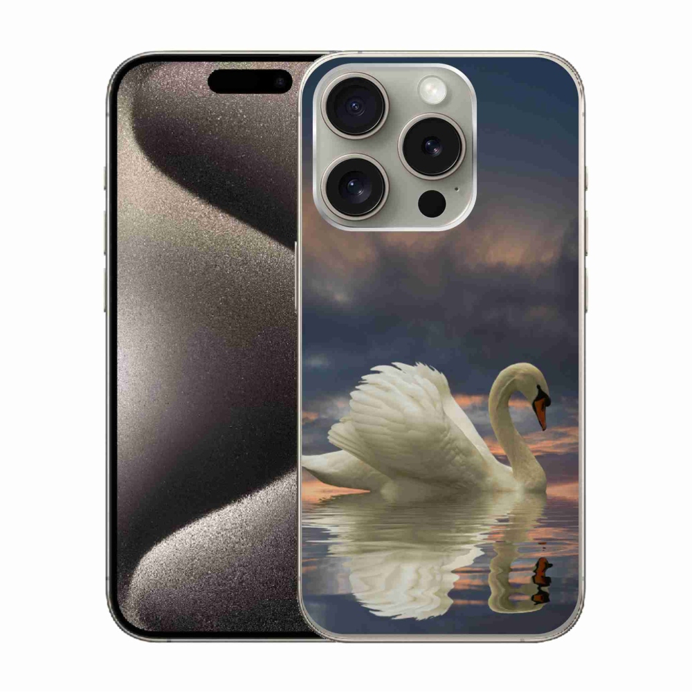 Gelový kryt mmCase na iPhone 15 Pro - labuť