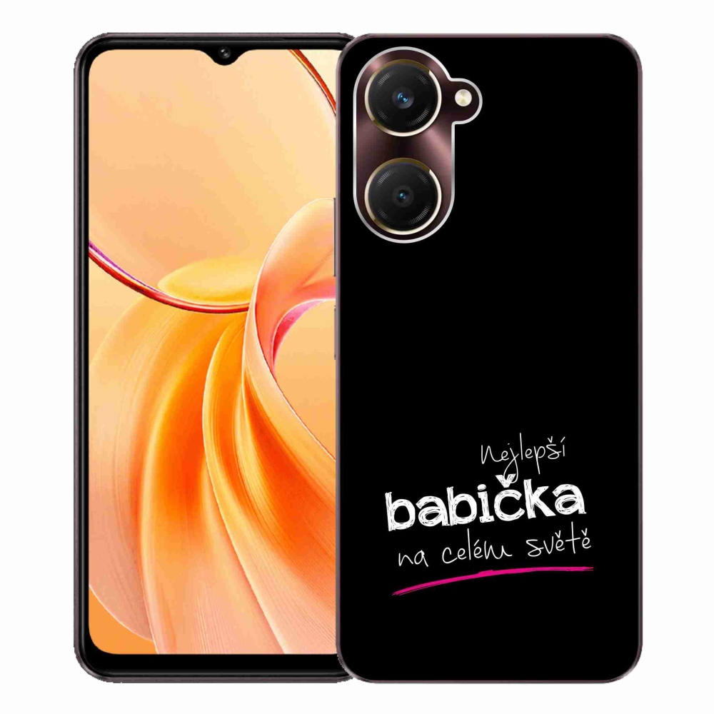 Gelový kryt mmCase na Vivo Y28s 5G - nejlepší babička 4 černé pozadí