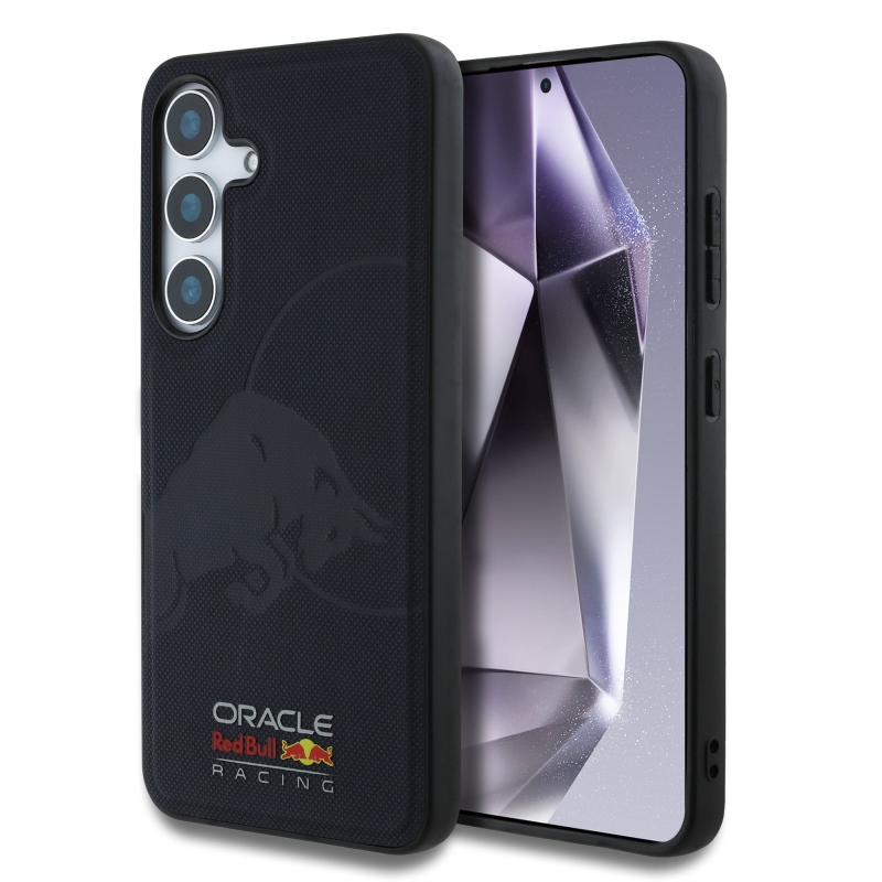 Red Bull Leather Meshed Debossed Logo MagSafe Zadní Kryt pro Samsung Galaxy S25 Navy