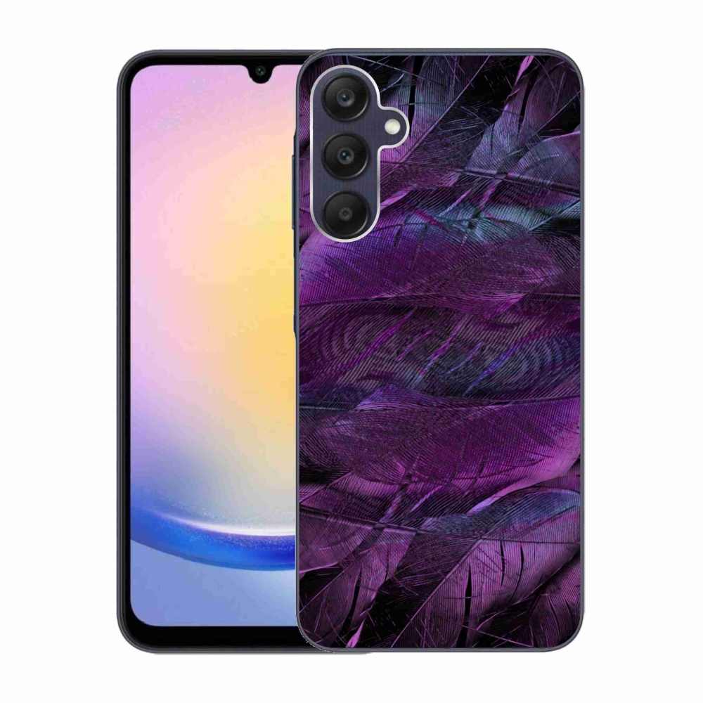 Gelový kryt mmCase na Samsung Galaxy A25 5G - fialová pírka