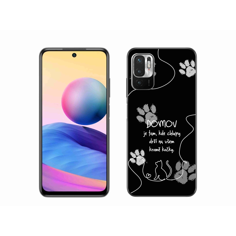 Gelový kryt mmCase na Xiaomi Redmi Note 10 5G - kočičí motiv černé pozadí