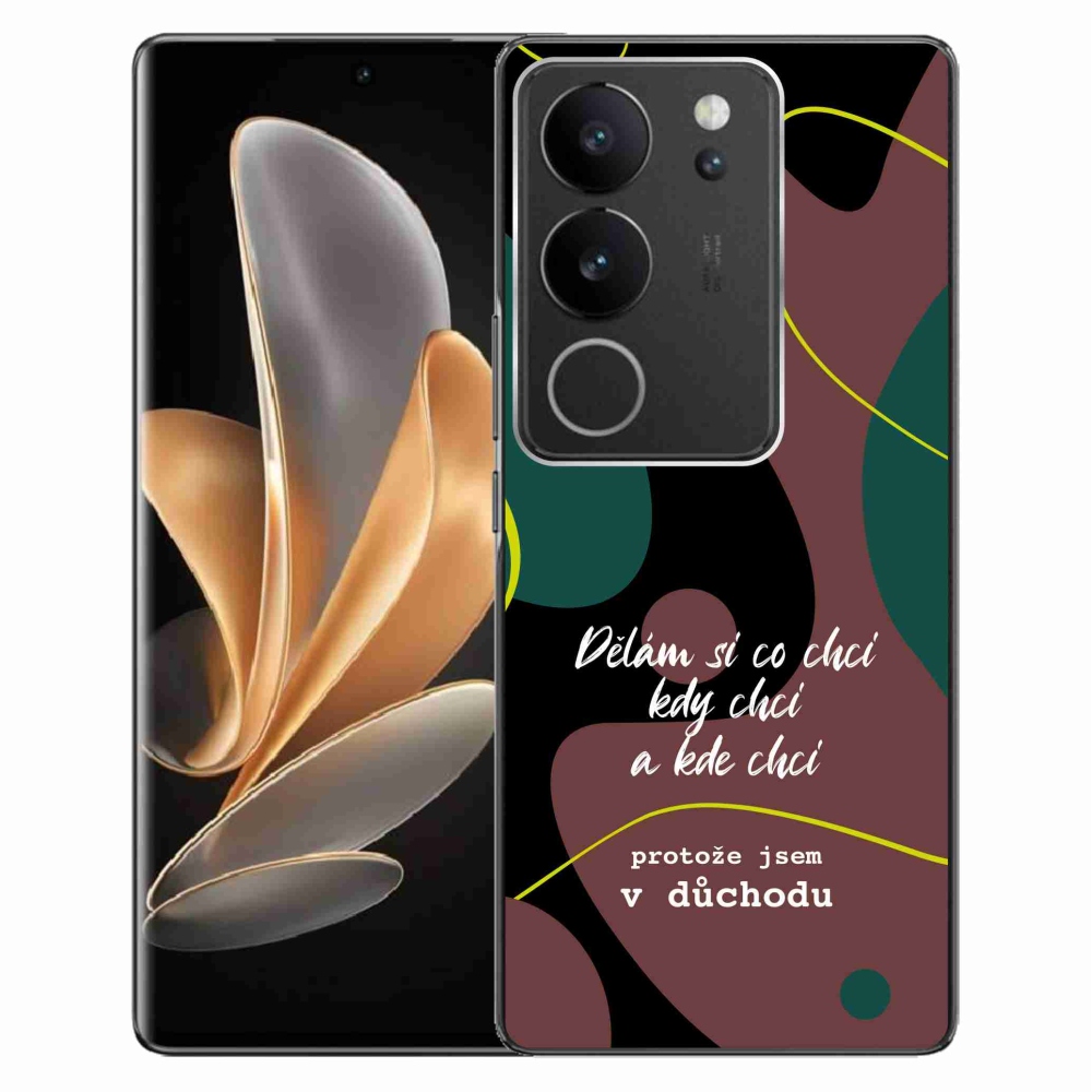 Gelový kryt mmCase na Vivo V29 5G - vtipný text 10 černé pozadí