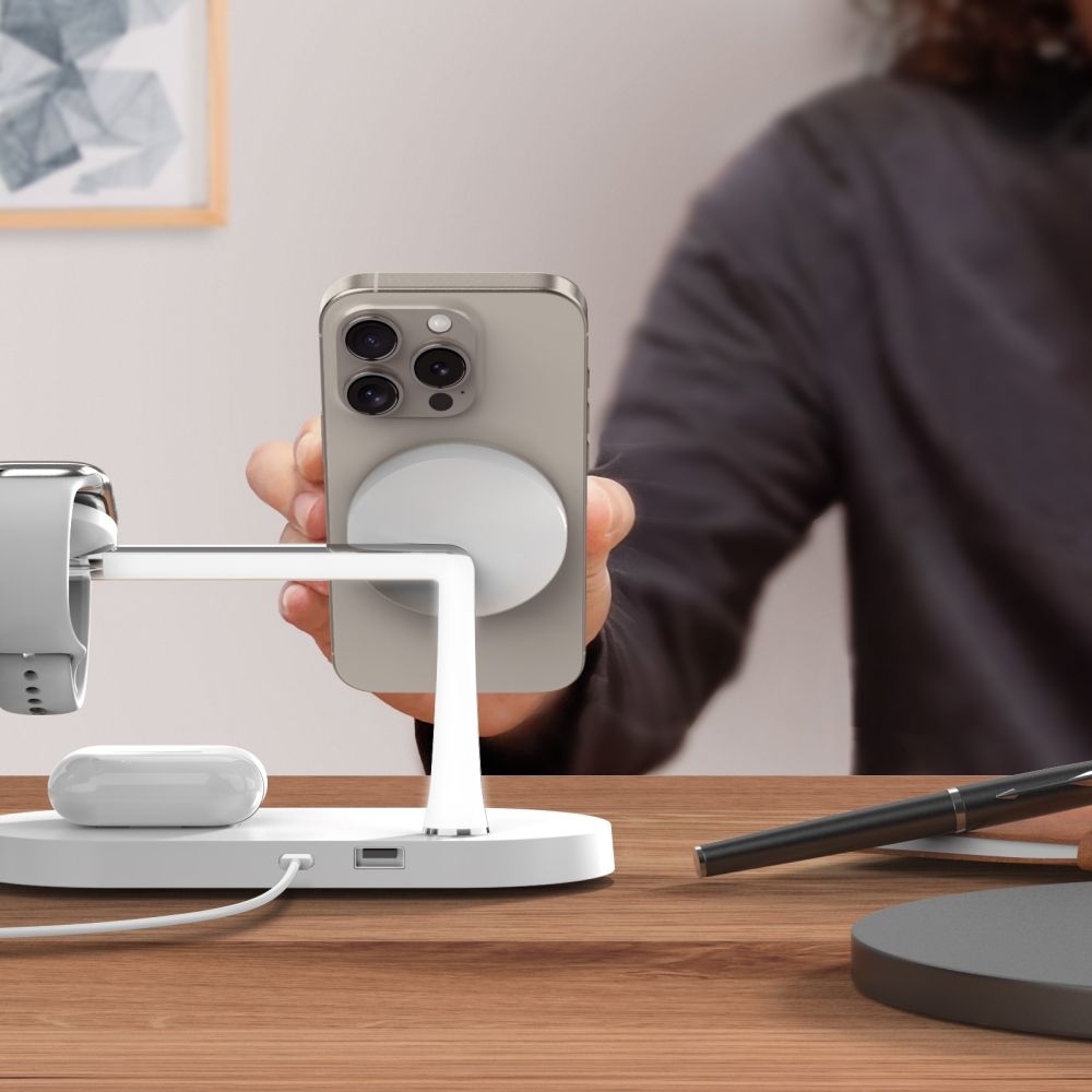 Tech-Protect A12 3v1 nabíjecí stojánek - bílý