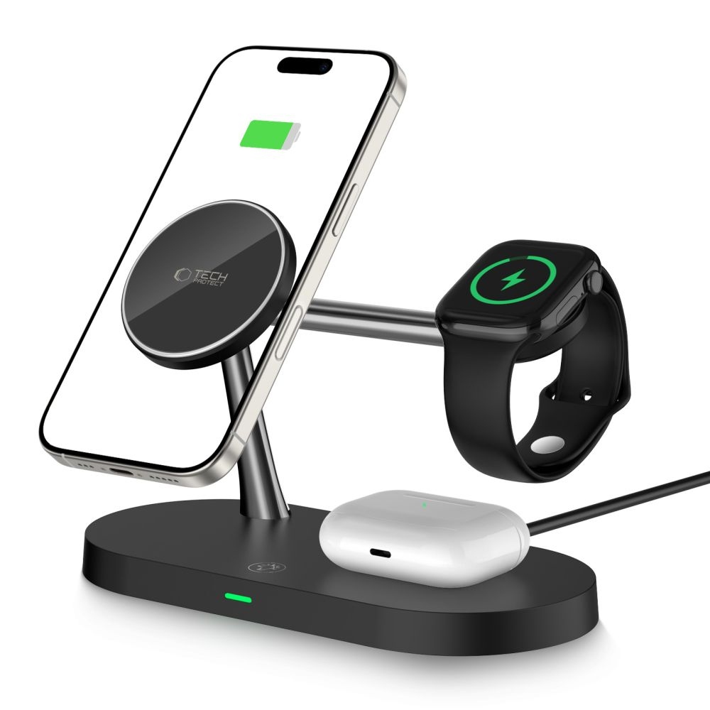 Tech-Protect A12 3v1 nabíjecí stojánek - černý