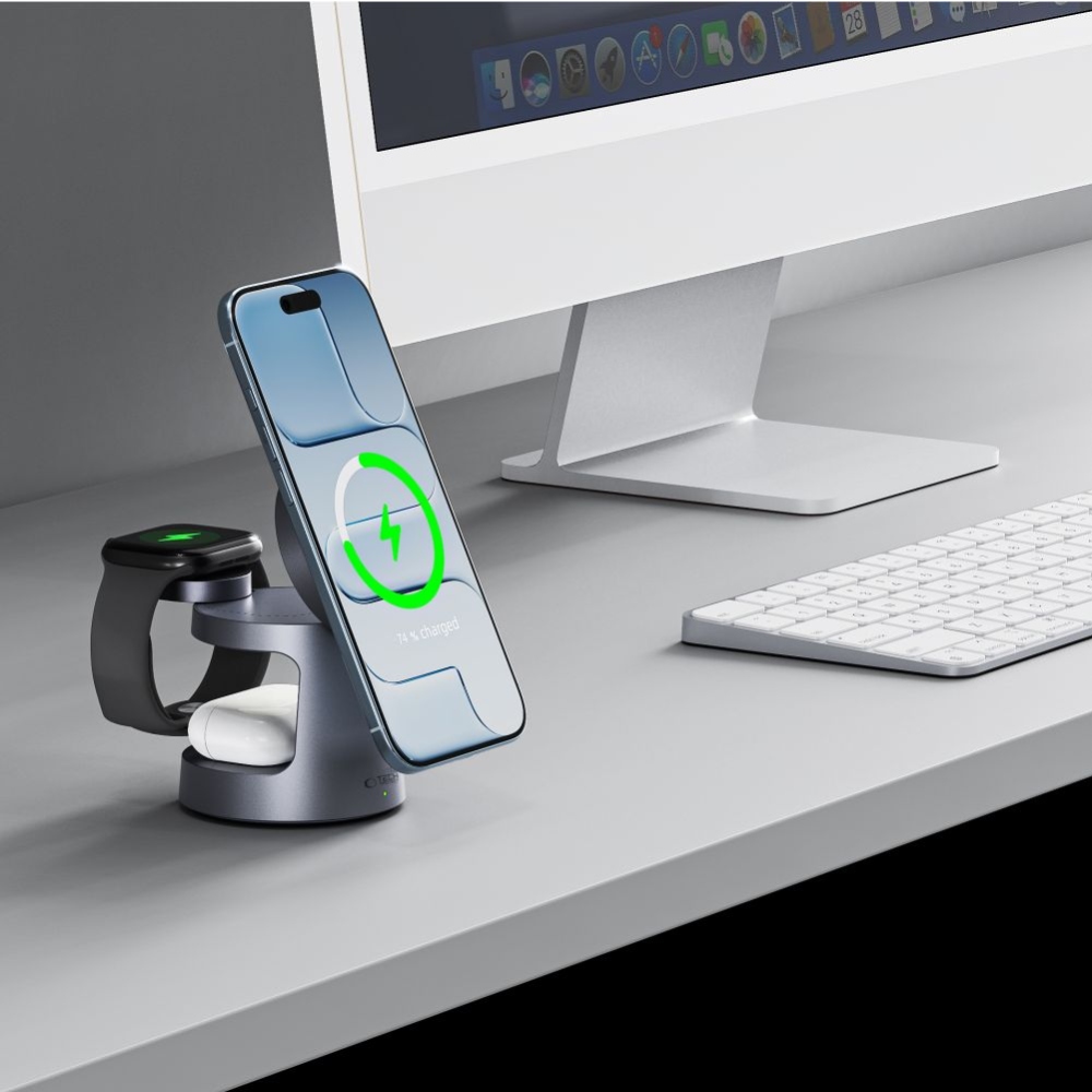 Tech-Protect A48 3v1 MagSafe nabíječka 25W Qi2.2 - šedá
