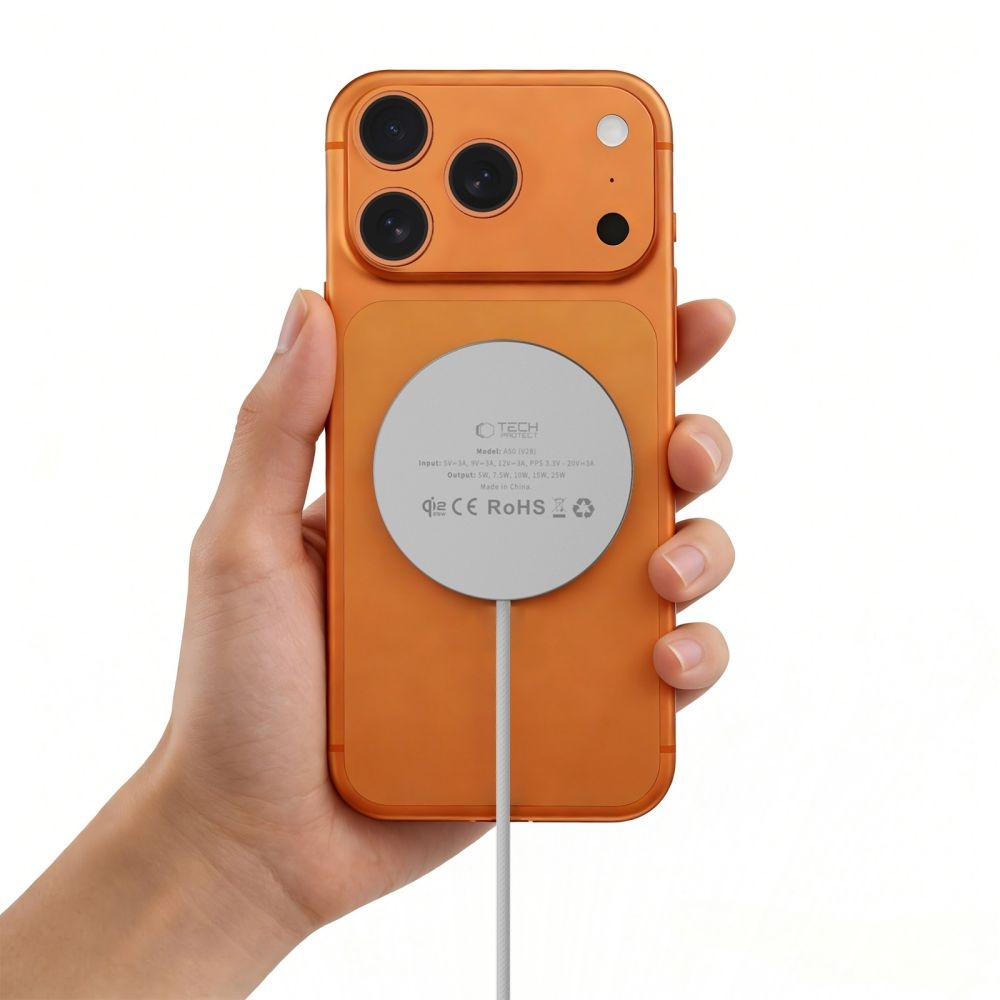 Tech-Protect bezdrátová nabíječka A50 Magnetic MagSafe 25W Qi2.2 - bílá