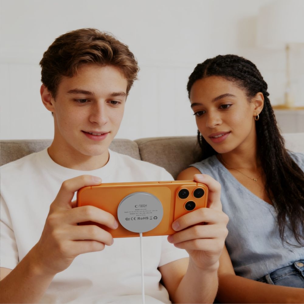 Tech-Protect bezdrátová nabíječka A50 Magnetic MagSafe 25W Qi2.2 - bílá