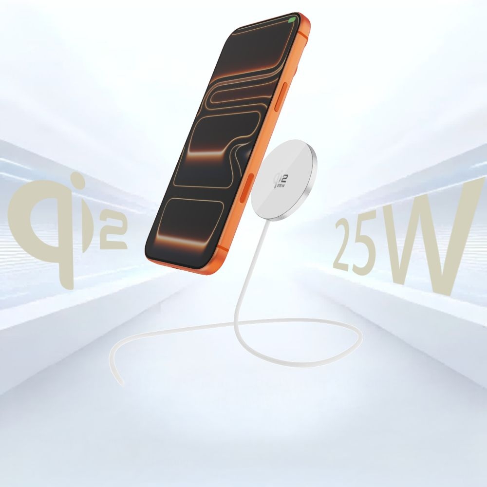 Tech-Protect bezdrátová nabíječka A50 Magnetic MagSafe 25W Qi2.2 - bílá