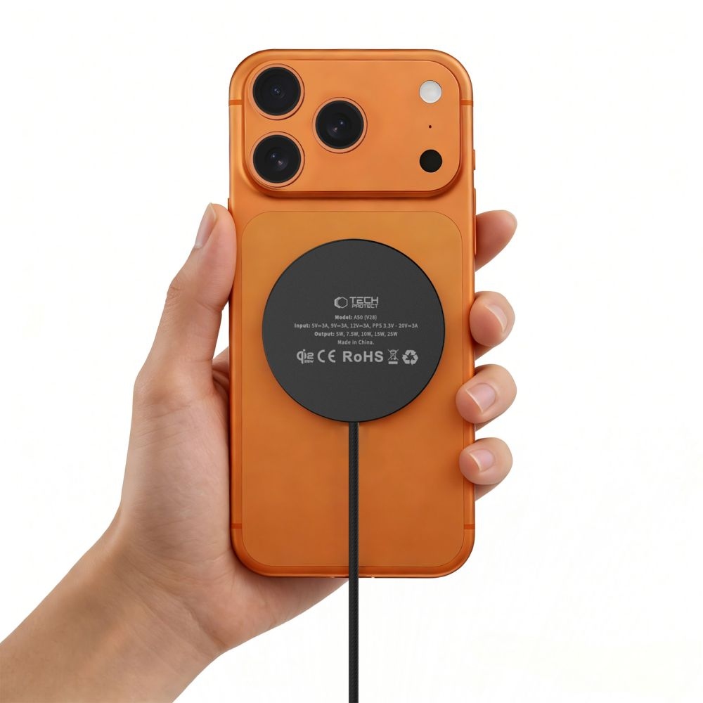 Tech-Protect bezdrátová nabíječka A50 Magnetic MagSafe 25W Qi2.2 - černá