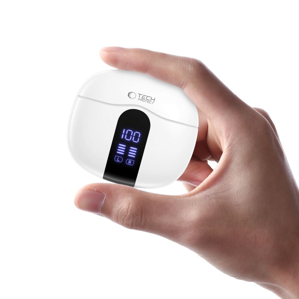 Tech-Protect bezdrátová sluchátka UltraBoost TWS Earphone Core G2  - bílé