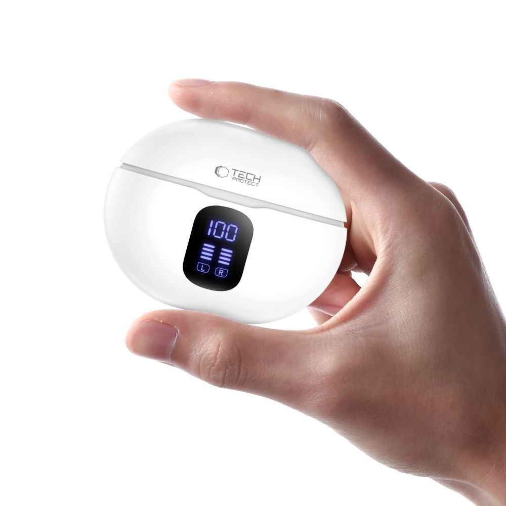 Tech-Protect bezdrátová sluchátka UltraBoost TWS Earphone Pro G2  - bílé