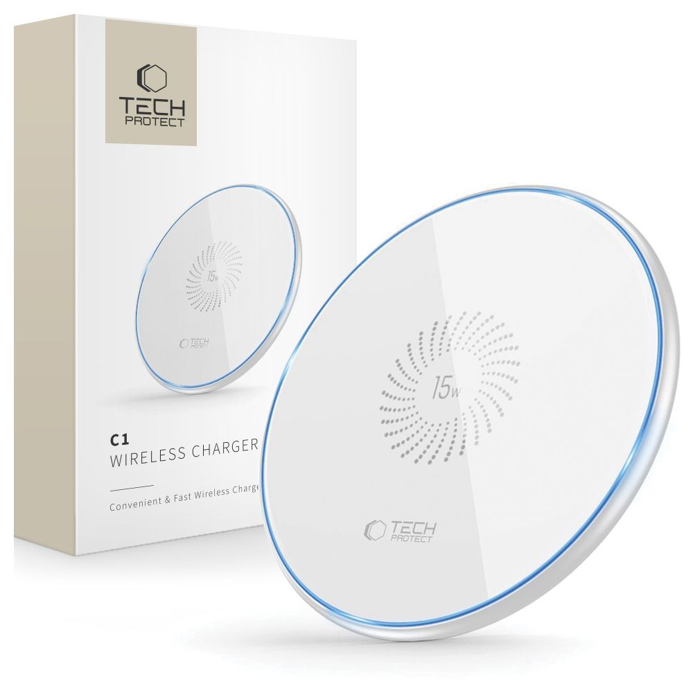Tech-Protect C1 bezdrátová nabíječka 15W - bílá