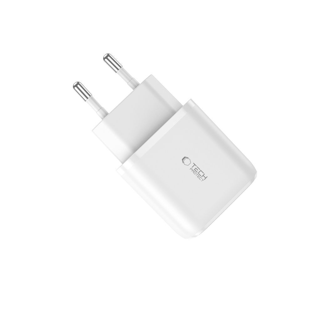 Tech-Protect C20W 2-portová nabíječka do sítě PD20W/QC3.0 - bílá