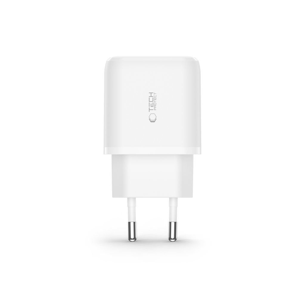 Tech-Protect C20W 2-portová nabíječka do sítě PD20W/QC3.0 - bílá