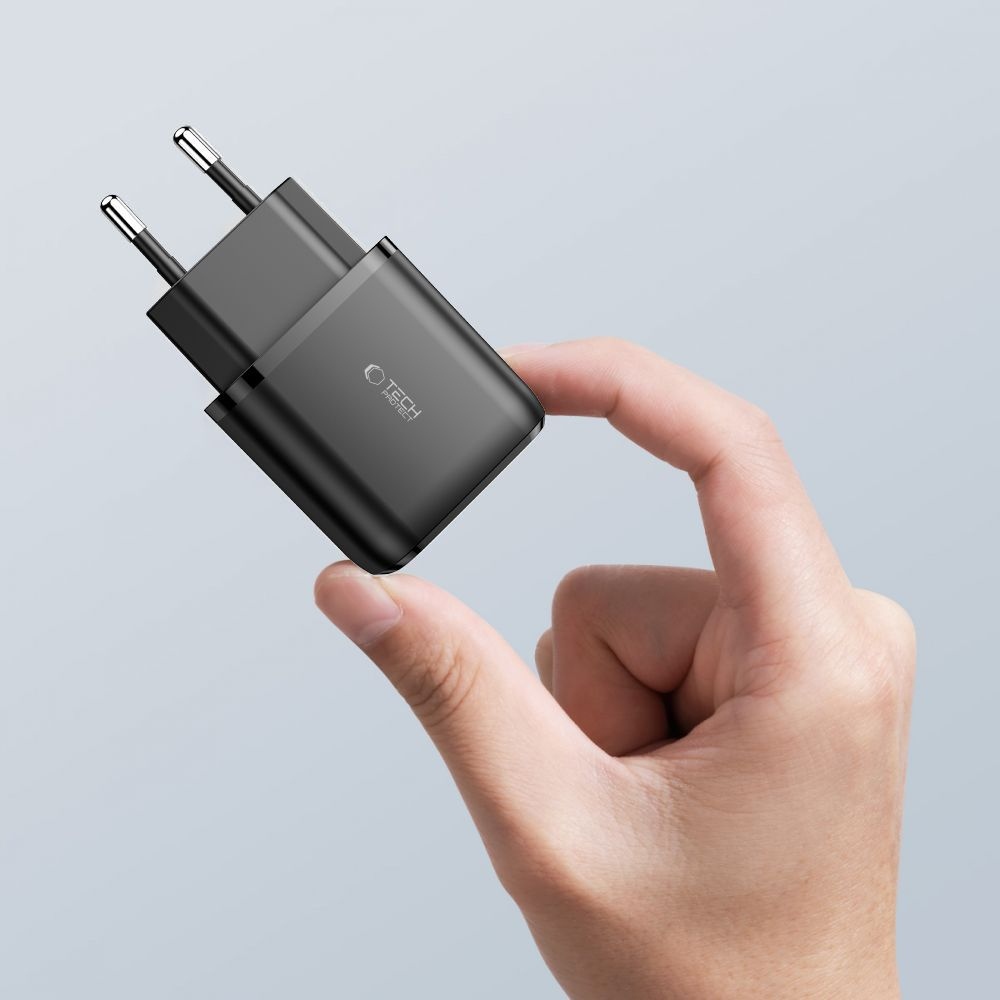 Tech-Protect C20W 2-portová nabíječka do sítě PD20W/QC3.0 - černá