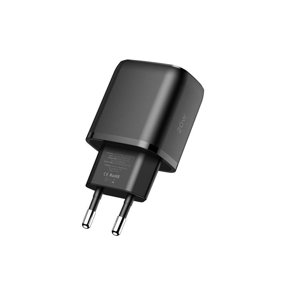 Tech-Protect C20W 2-portová nabíječka do sítě PD20W/QC3.0 - černá