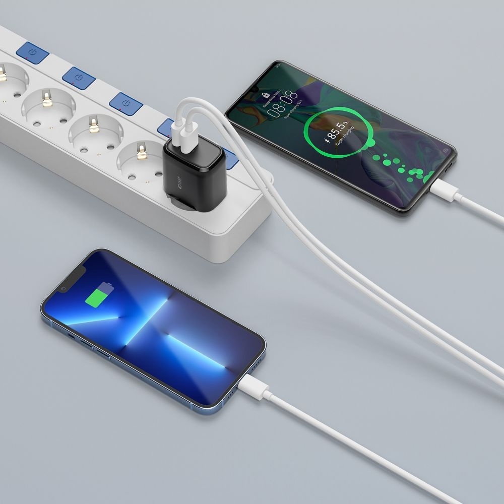 Tech-Protect C20W 2-portová nabíječka do sítě PD20W/QC3.0 - černá