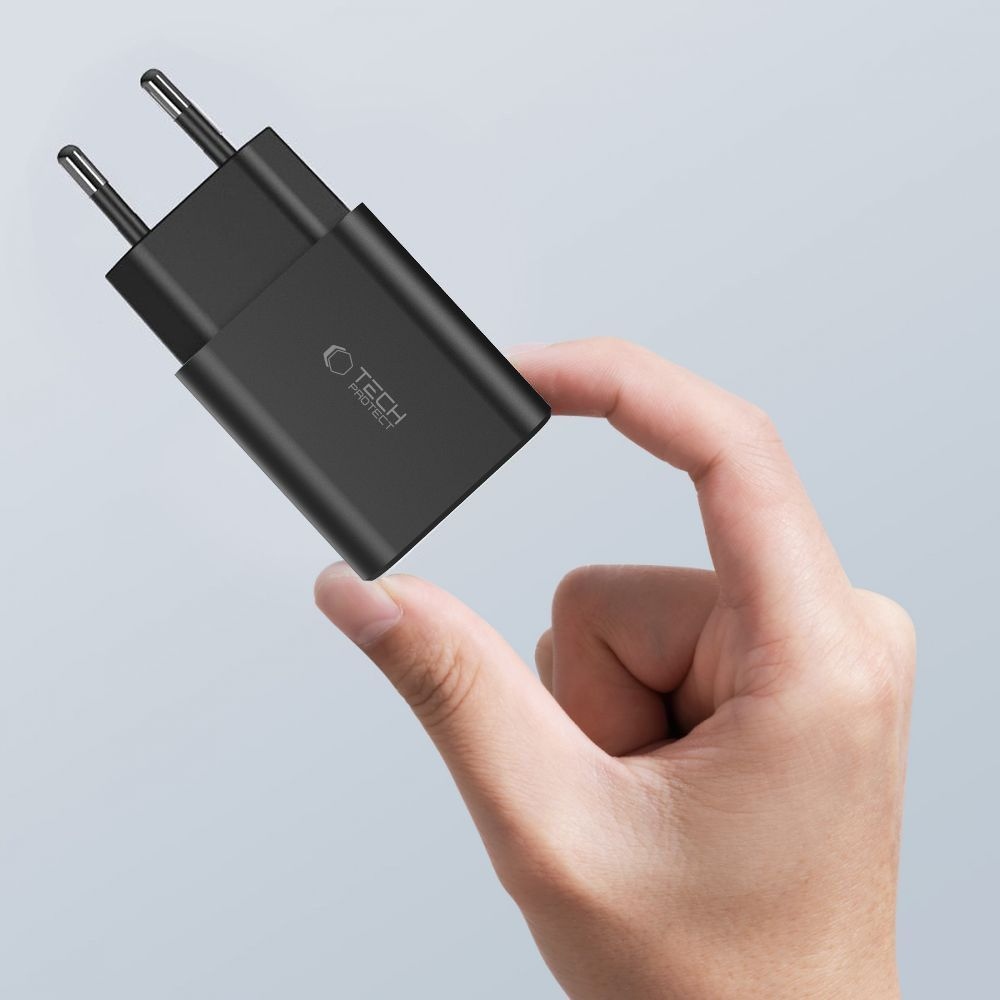 Tech-Protect C35W 2-portová nabíječka PD35W + Lightning/USB-C kabel - bílá