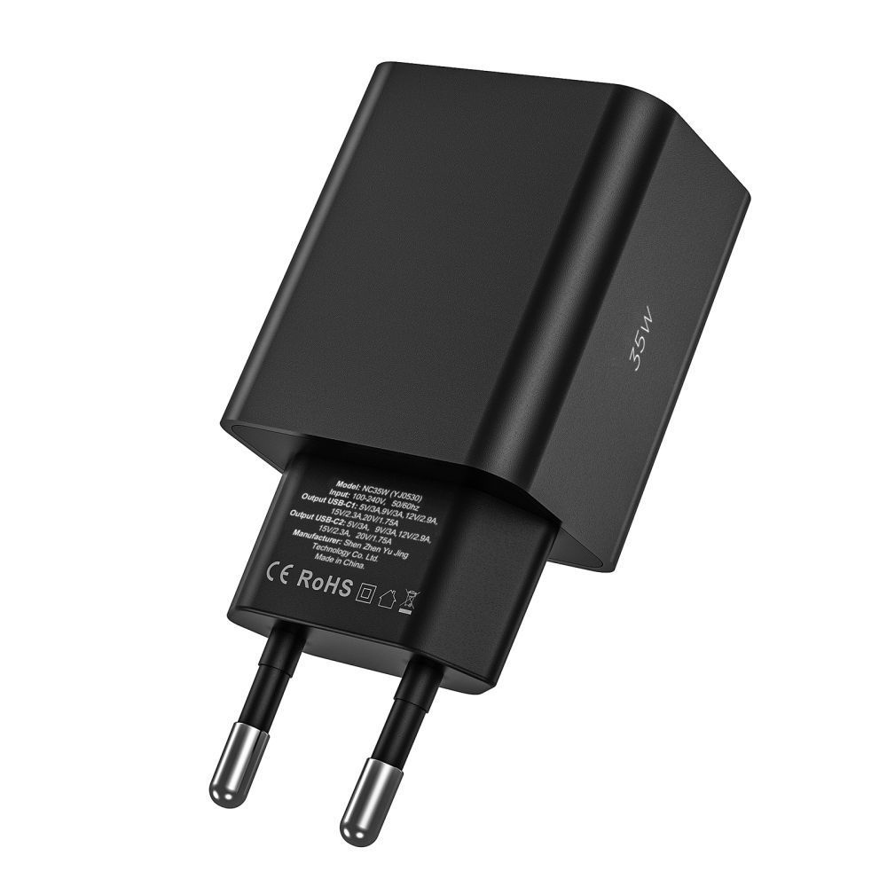 Tech-Protect C35W 2-portová nabíječka PD35W + Lightning/USB-C kabel - bílá