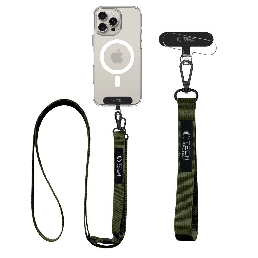 Tech-Protect C6S Rope CrossBody šňůrka/popruh na mobil - khaki