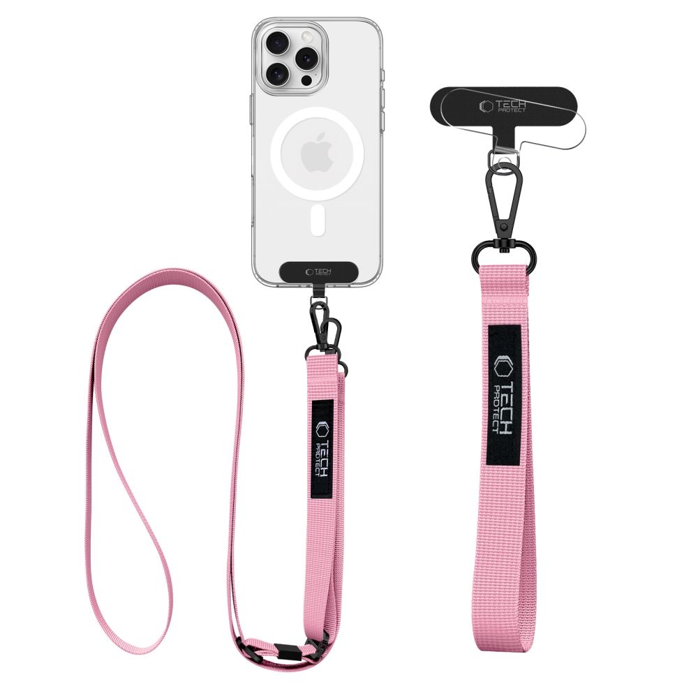 Tech-Protect C6S Rope CrossBody šňůrka/popruh na mobil - růžový