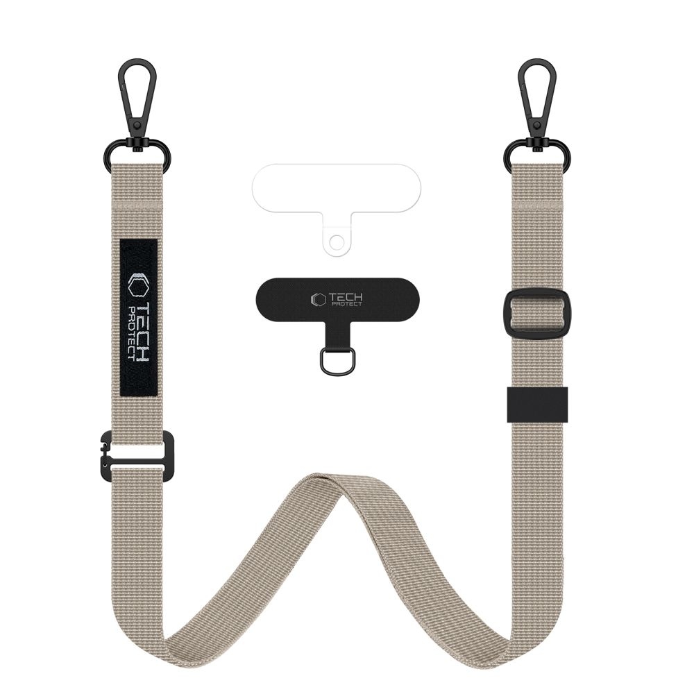Tech-Protect C6S Rope CrossBody šňůrka/popruh na mobil - světlehnědý