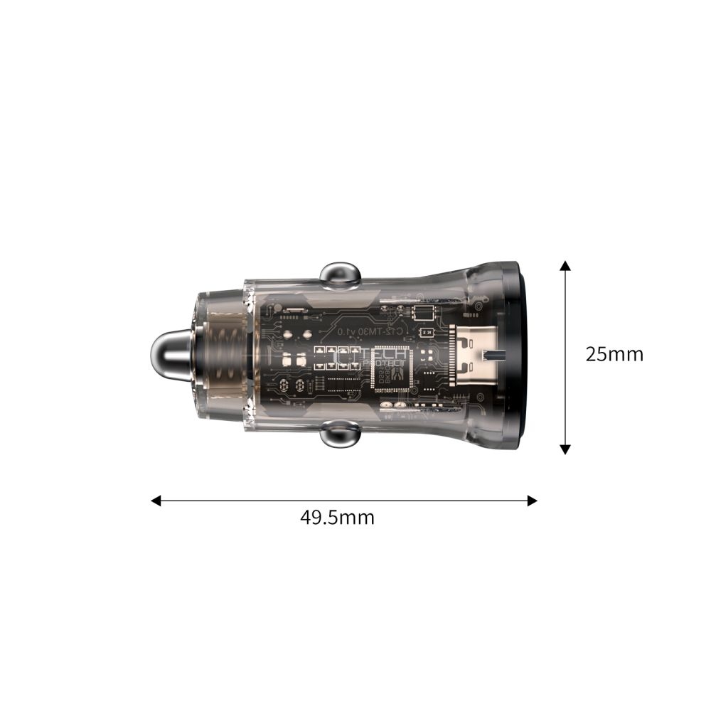 Tech-Protect CC01 PD45W/QC3.0 2-portová nabíječka do auta - černá