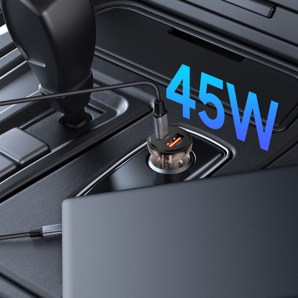 Tech-Protect CC01 PD45W/QC3.0 2-portová nabíječka do auta - černá