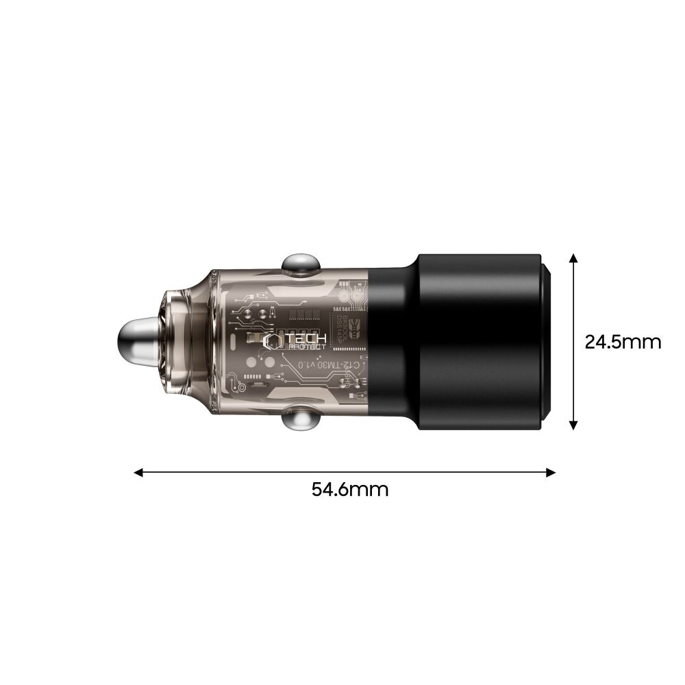 Tech-Protect CC03 PD75W 2-portová nabíječka do auta - černá