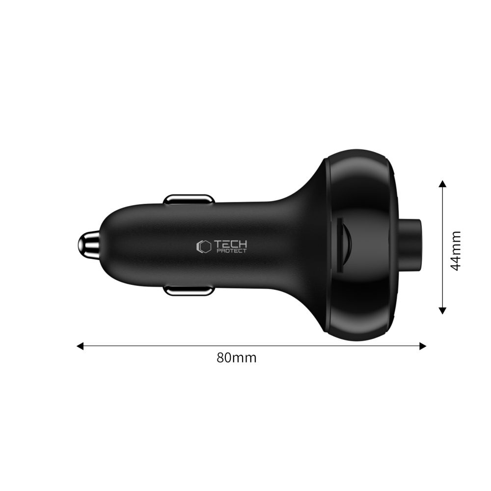 Tech-Protect CC06 PD73W Transmitter s bluetooth FM vysílačem - černý