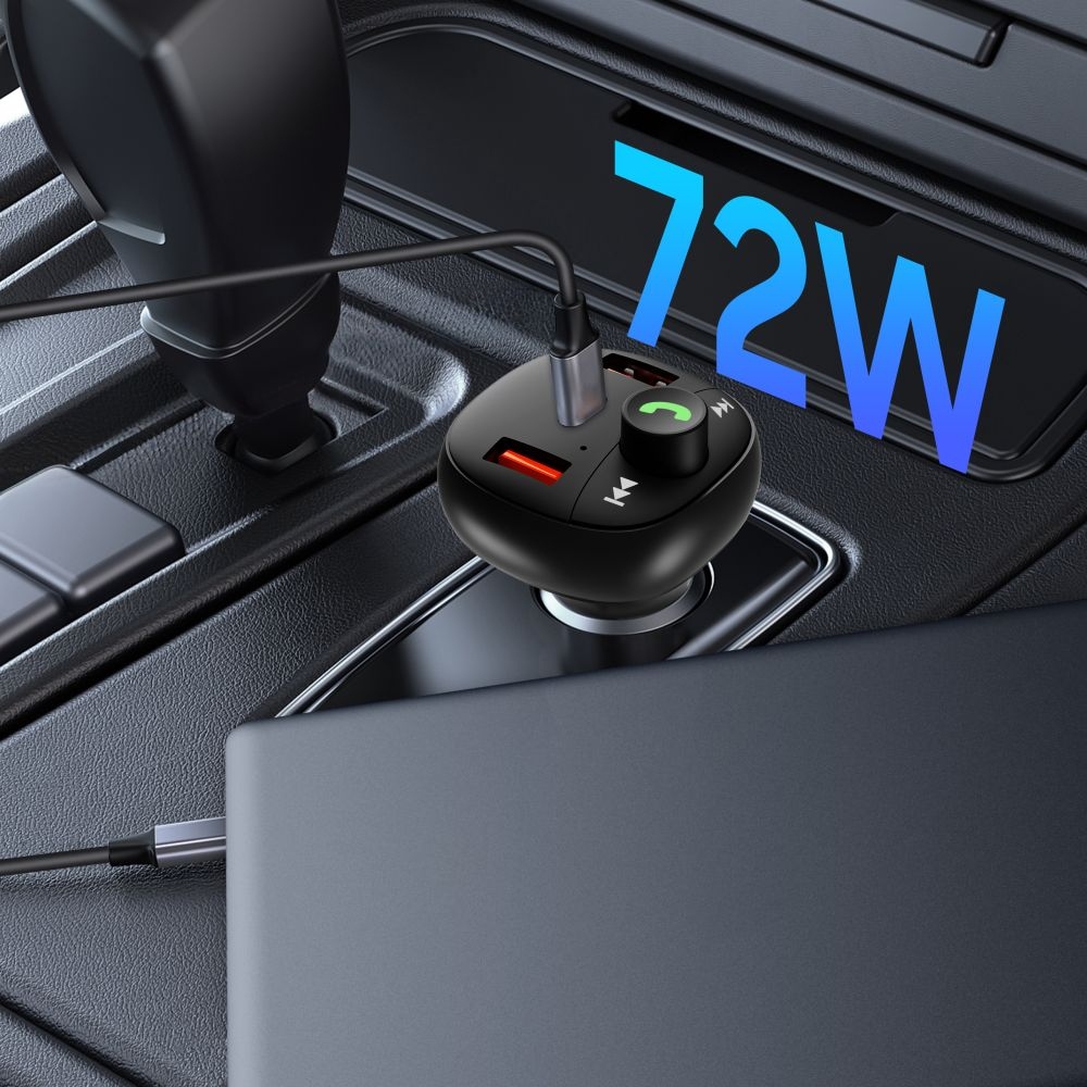 Tech-Protect CC06 PD73W Transmitter s bluetooth FM vysílačem - černý