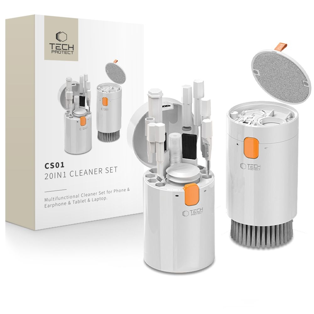 Tech-Protect CS01 čisticí sada 20v1 pro elektroniku - bílá