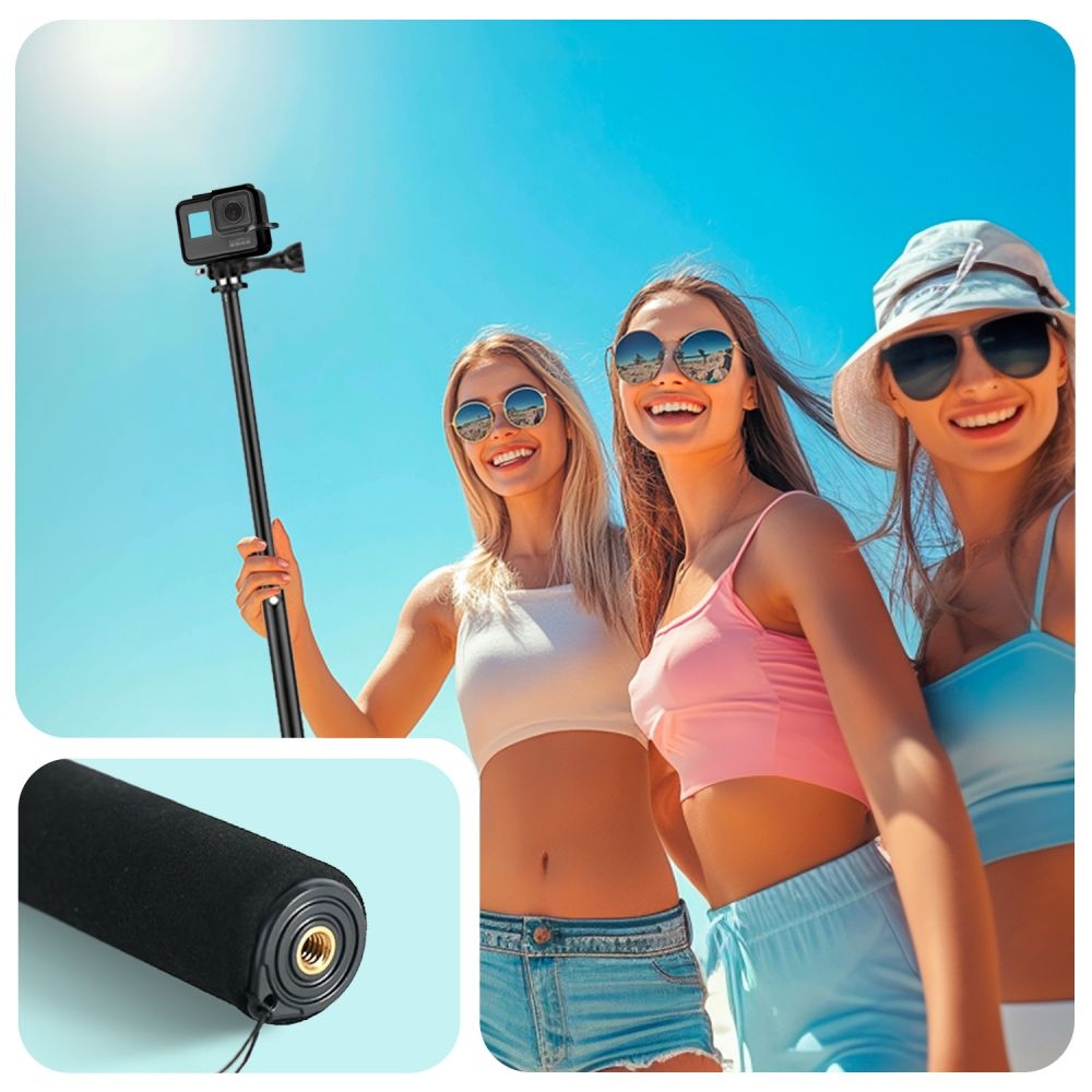 Tech-Protect GA100 Monopod a Selfie tyč pro GOPRO / DJI kamery - černá