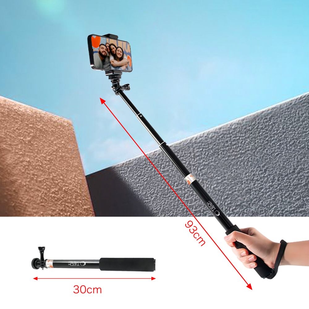Tech-Protect GA100 Monopod a Selfie tyč pro GOPRO / DJI kamery - černá