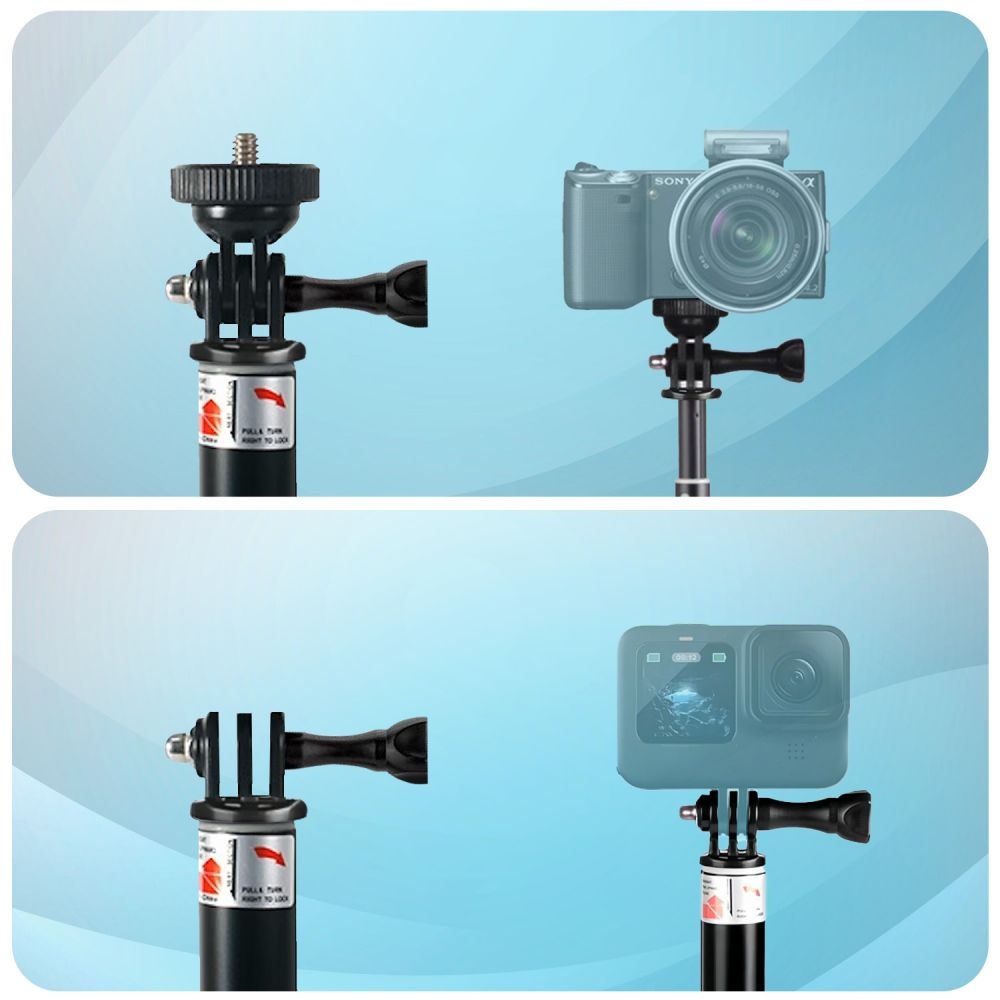 Tech-Protect GA100 Monopod a Selfie tyč pro GOPRO / DJI kamery - černá