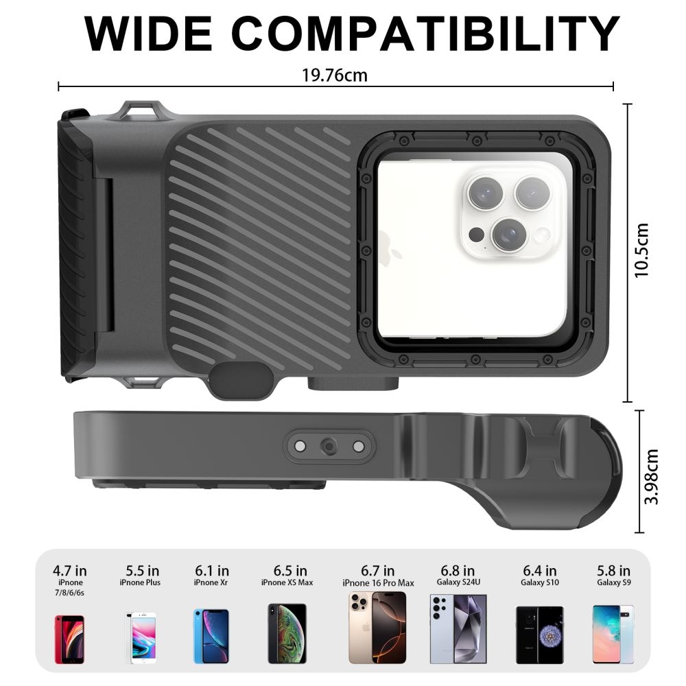 Tech-Protect IPX8 Pro univerzální vodotěsné pouzdro na potápění  - černé/šedé