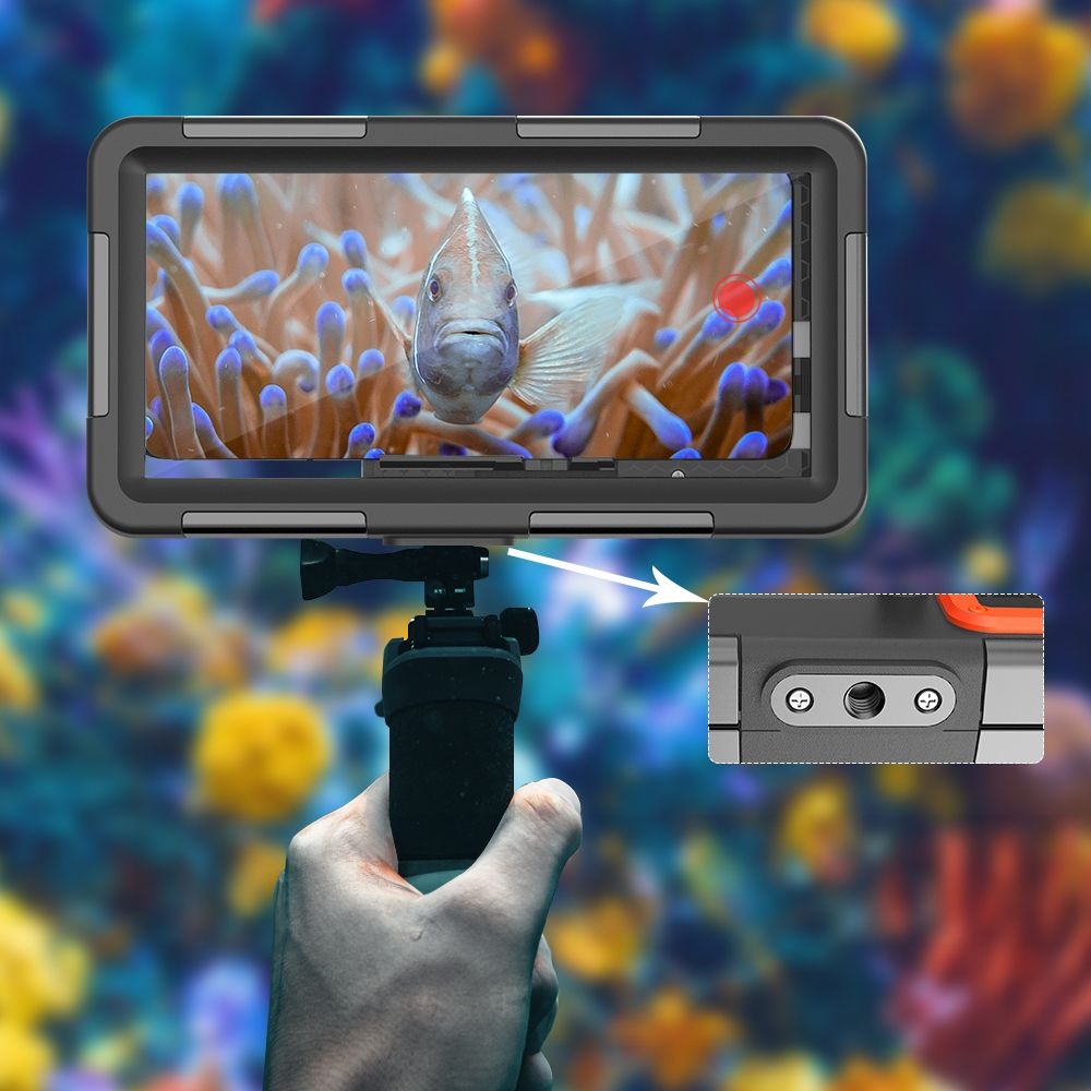 Tech-Protect IPX8 univerzální vodotěsné pouzdro na potápění - černé/oranžové