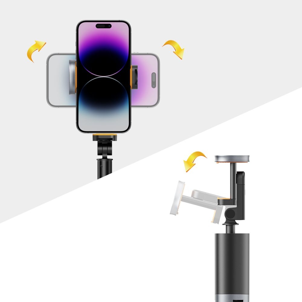 Tech-Protect L08S Bluetooth selfie tyč s výsuvným stativem a ovladačem - černá