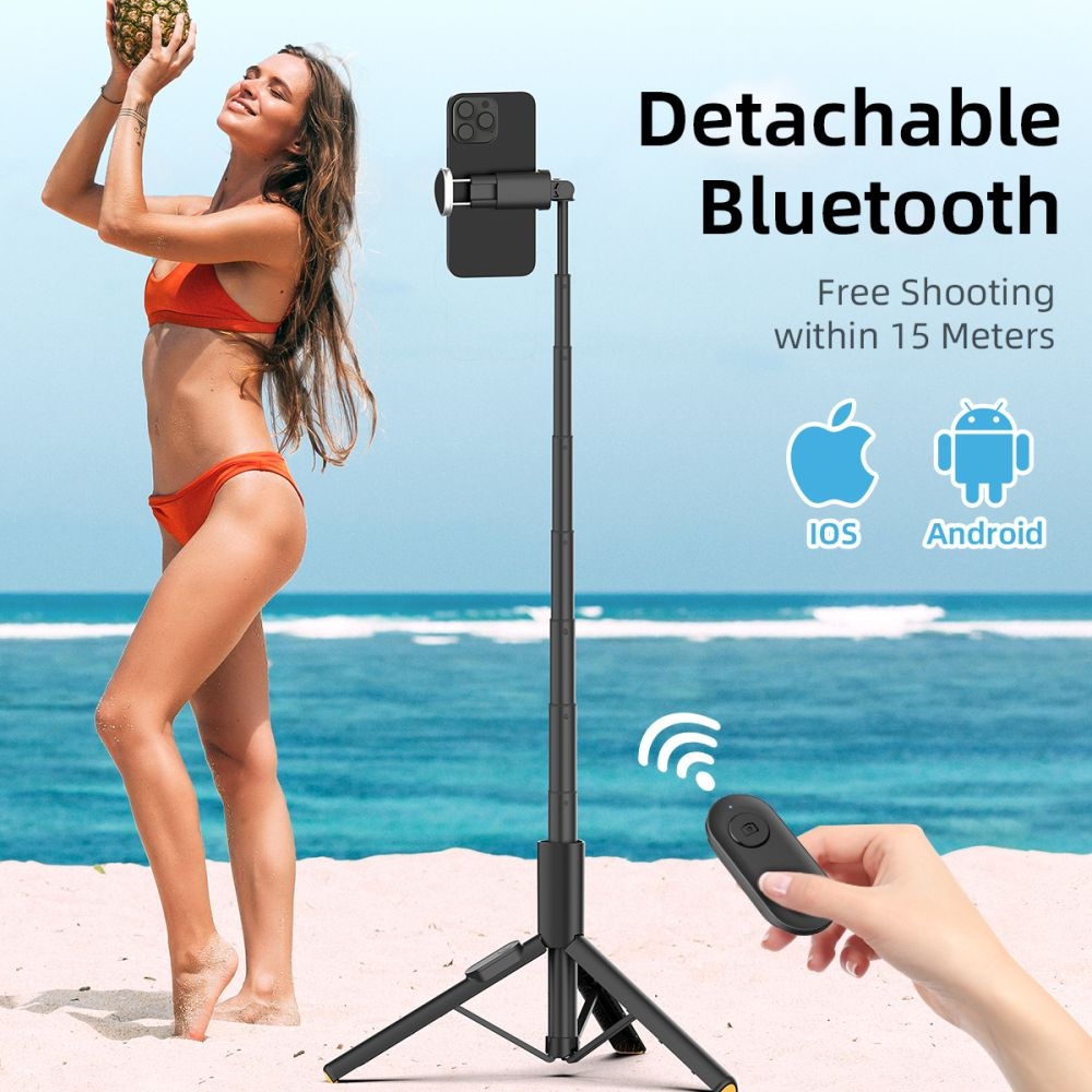 Tech-Protect L09S Bluetooth teleskopická selfie tyč s trojnožkou - černá
