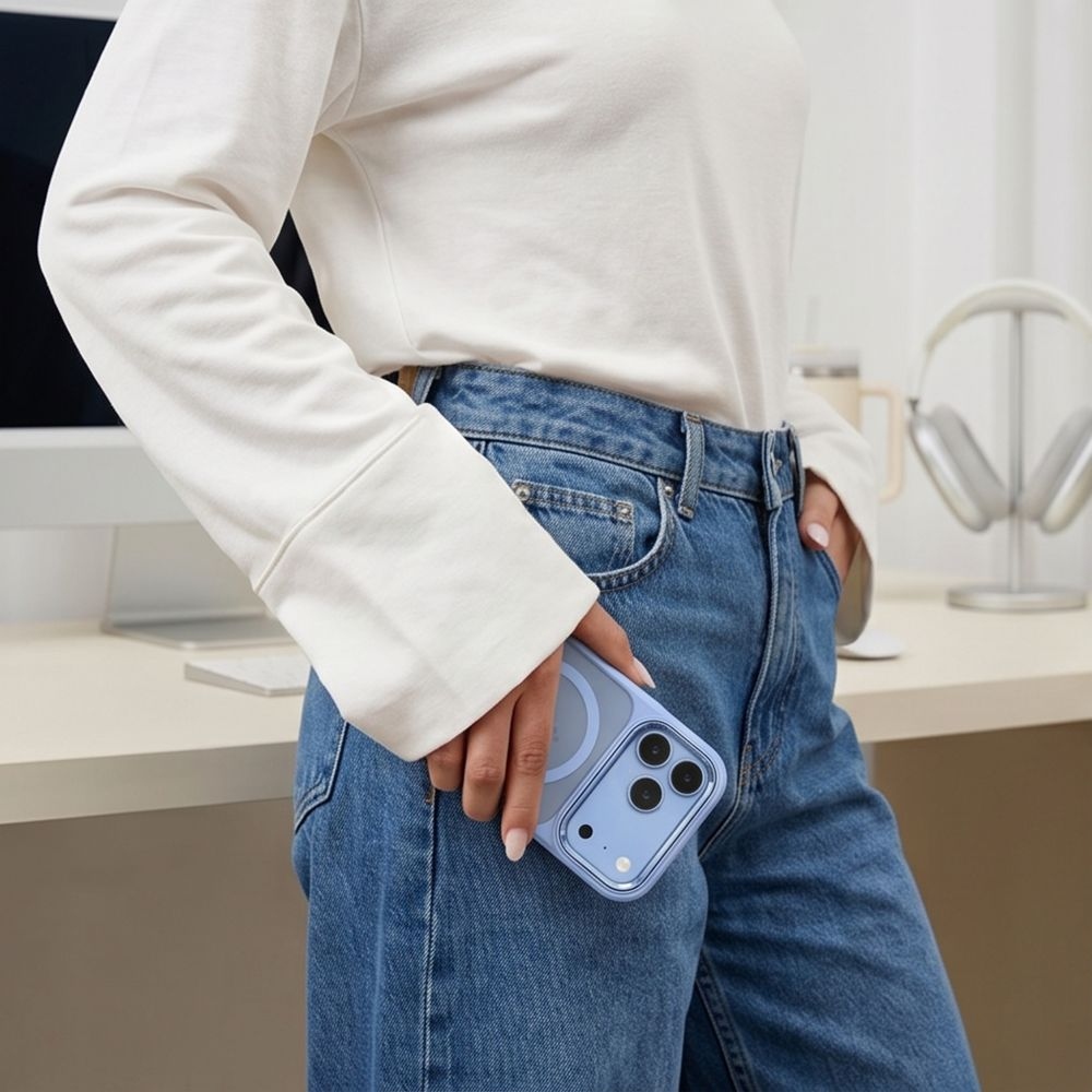 Tech-Protect Magmat MagSafe CC obal na iPhone 17 Pro/18 Pro - světlemodrý