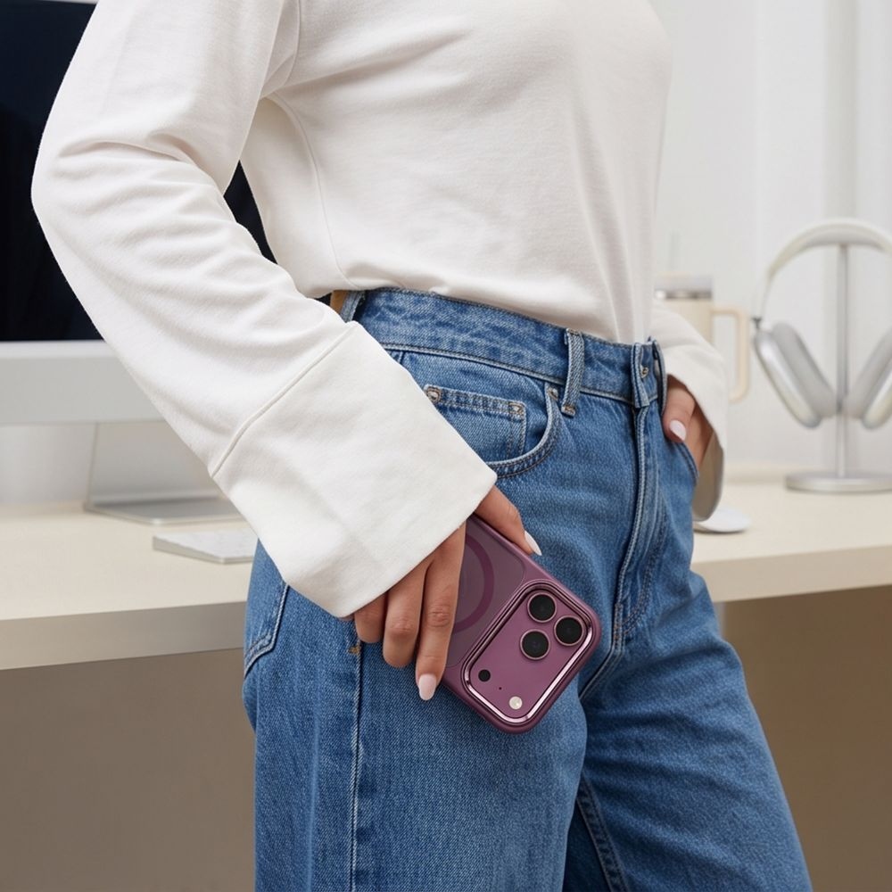 Tech-Protect Magmat MagSafe CC obal na iPhone 17 Pro/18 Pro - vínový