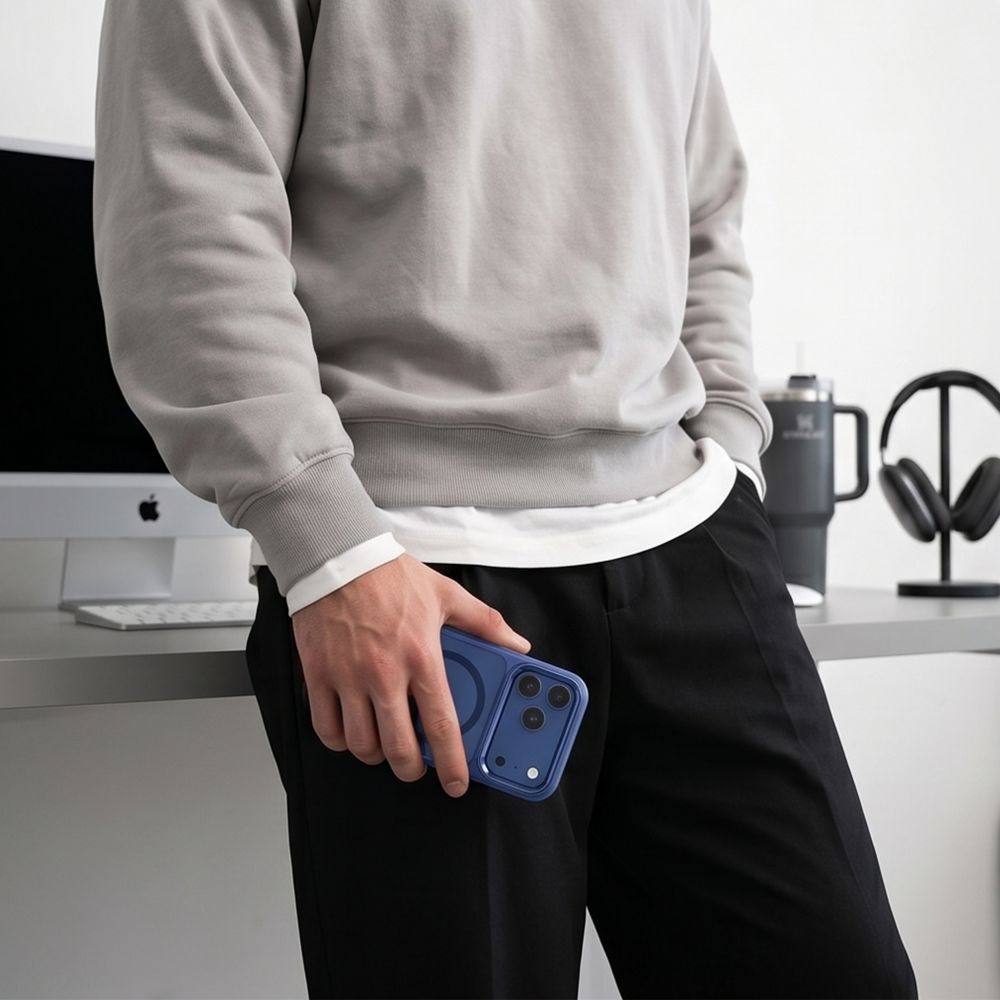 Tech-Protect Magmat MagSafe CC obal na iPhone 17 Pro Max/18 Pro Max - tmavěmodrý