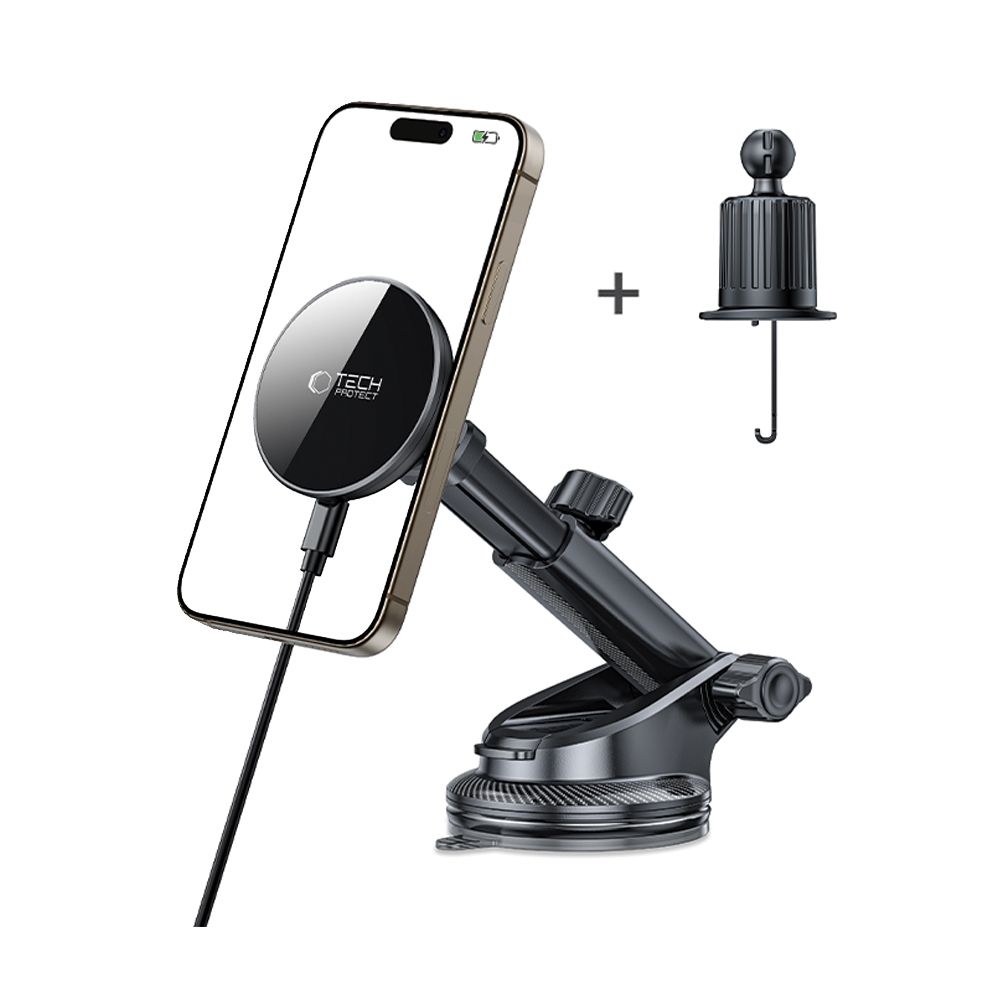 Tech-Protect MM15W-V10 MagSafe bezdrátový nabíjecí držák na palubní desku i ventilaci - černý