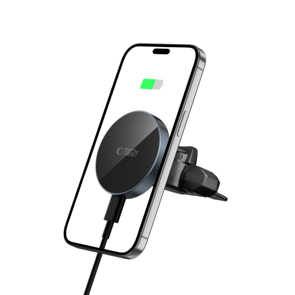 Tech-Protect MM15W-V5 CD & Vent MagSafe držák do auta s bezdrátovým nabíjením - černý