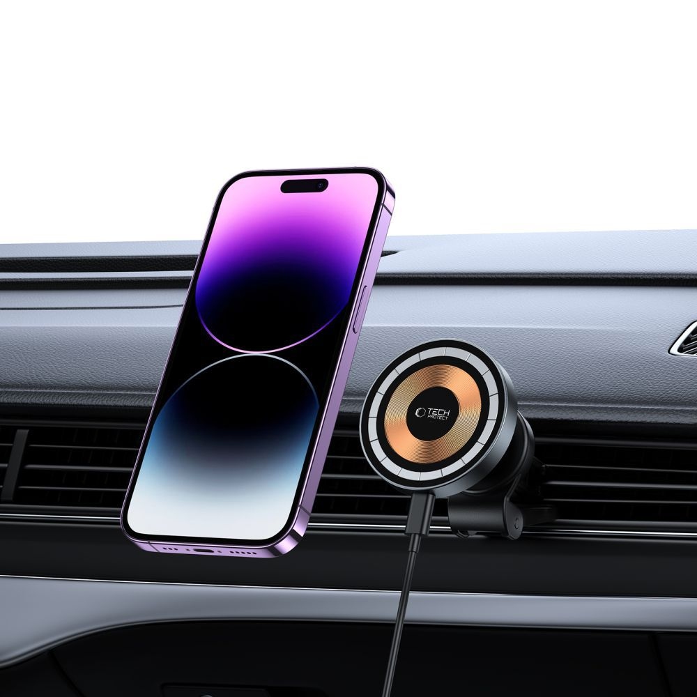 Tech-Protect MM15W-V5 Vent Car Mount 15W MagSafe držák s bezdrátovým nabíjením - černý