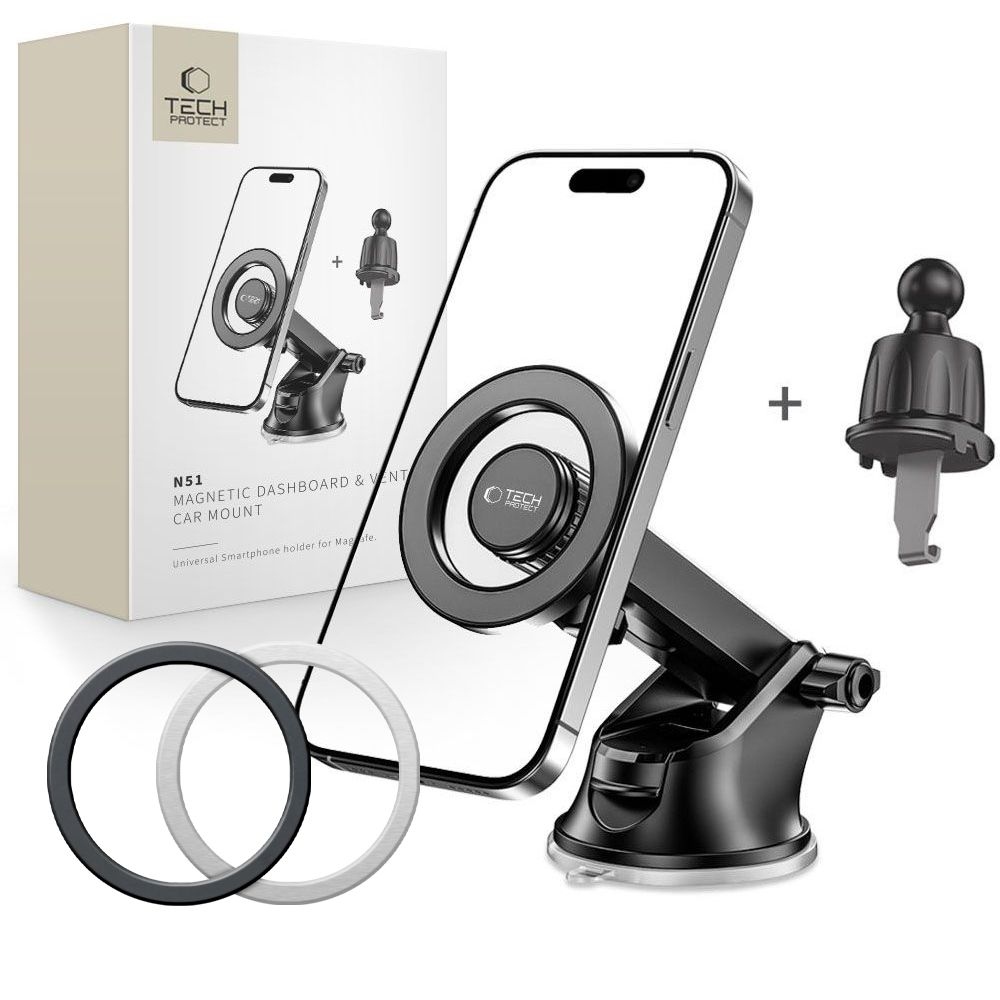 Tech-Protect N51 MagSafe držák do auta do ventilace i na palubní desku - černý