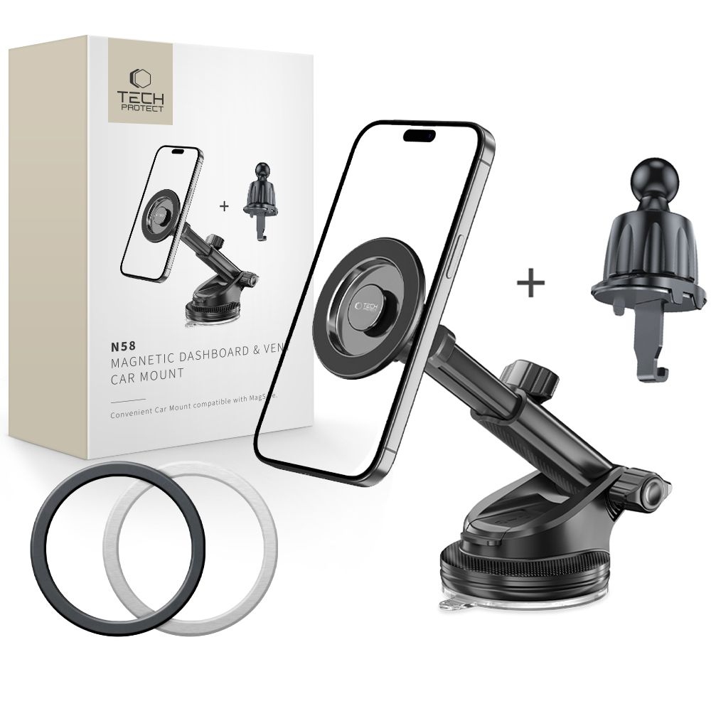 Tech-Protect N58 magnetický držák MagSafe na palubní desku a ventilaci - černý