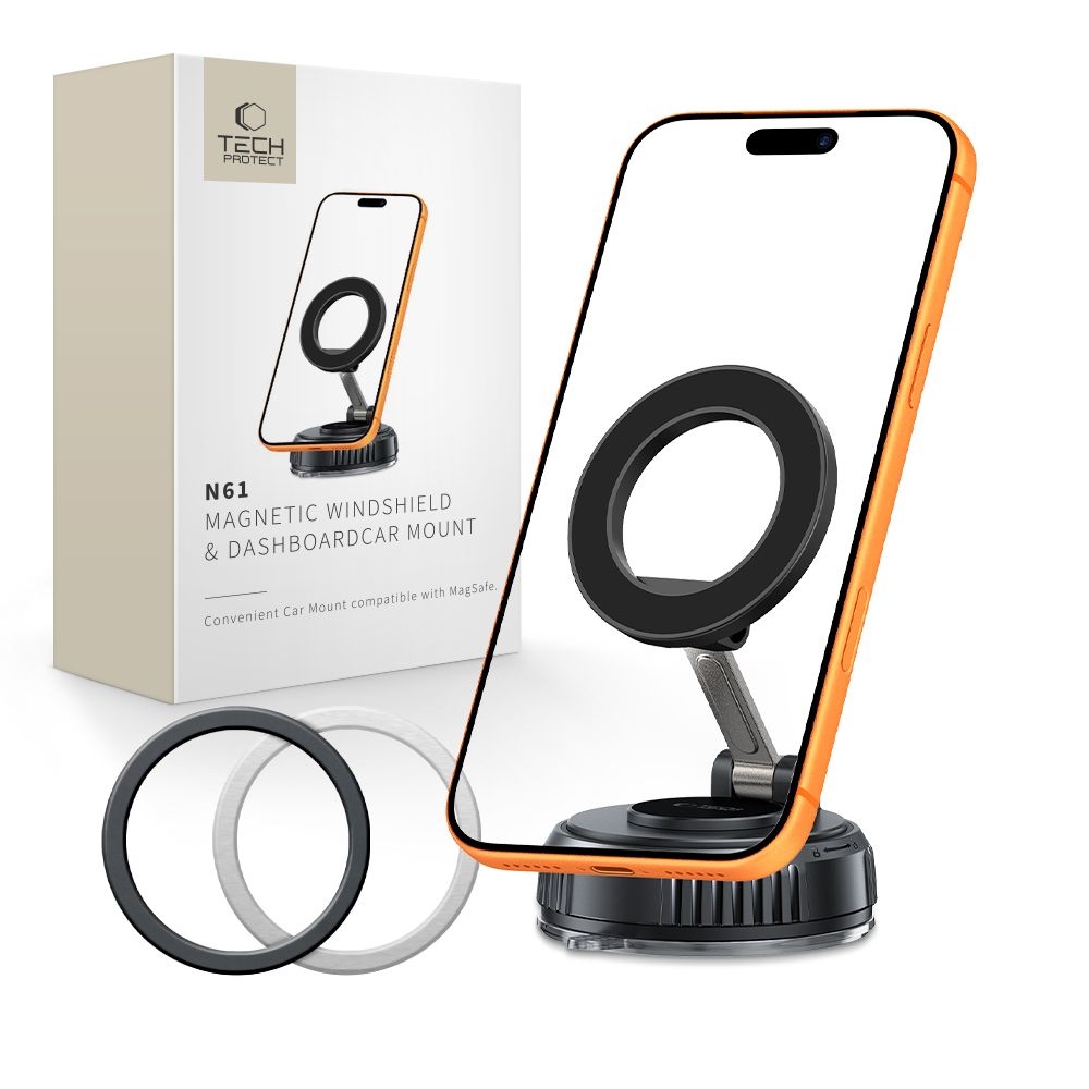 Tech-Protect N61 MagSafe držák do auta na sklo i palubní desku - černý