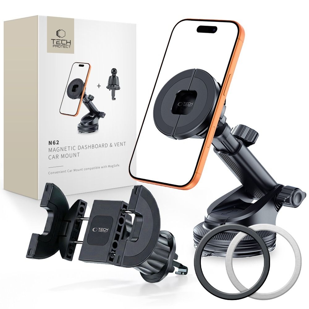 Tech-Protect N62 2v1 držák telefonu s MagSafe na palubní desku a do ventilace - černý